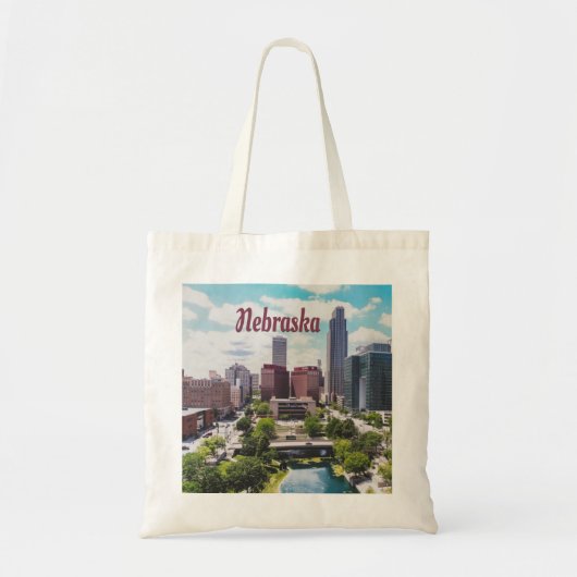 Nebraska City Skyline Omaha Tote Bag (Voorkant)