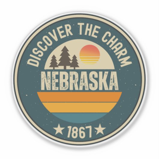 Nebraska Cornhusker State Cadeau Sticker (Voorkant)
