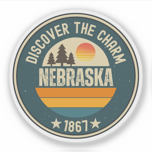 Nebraska Cornhusker State Cadeau Sticker (Voorkant)