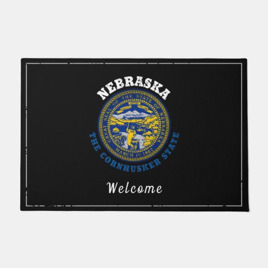 NEBRASKA CORNHUSKER STATE FLAG DEURMAT (Voorkant)