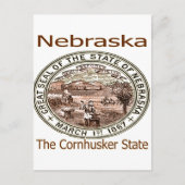 Nebraska Cornhusker State Seal Briefkaart (Voorkant)