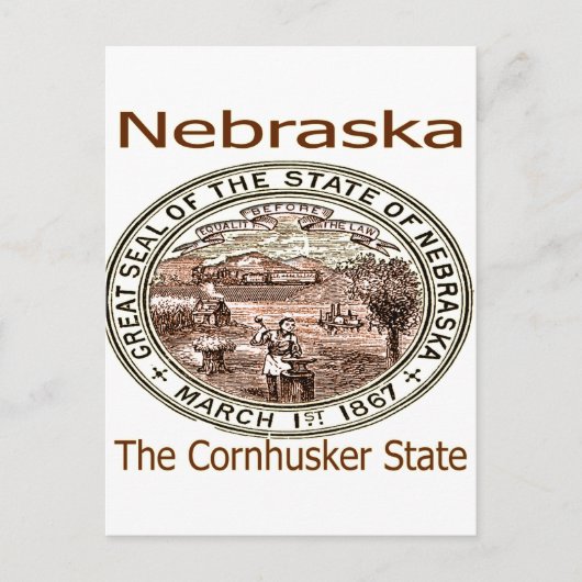 Nebraska Cornhusker State Seal Briefkaart (Voorkant)