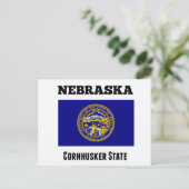 Nebraska, Cornhusker State, Vlag Briefkaart (Staand voorkant)
