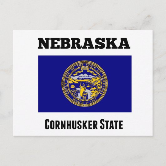 Nebraska, Cornhusker State, Vlag Briefkaart (Voorkant)