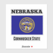 Nebraska, Cornhusker State, Vlag Sticker (Vel)