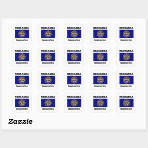 Nebraska, Cornhusker State, Vlag Vierkante Sticker