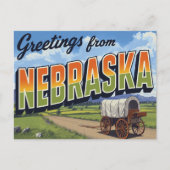 Nebraska Covered Wagon Field Briefkaart (Voorkant)