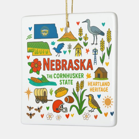 Nebraska Custom Family Trip Christmas Keramisch Ornament (Links)