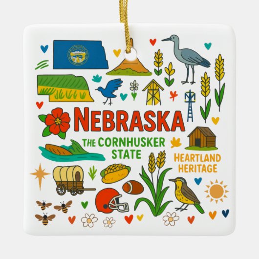 Nebraska Custom Family Trip Christmas Keramisch Ornament (Voorkant)