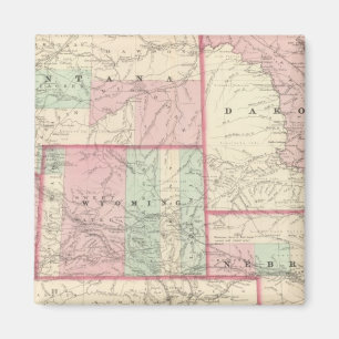 Nebraska, Dakota, Idaho, Montana en Wyoming Magneet