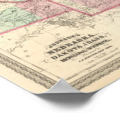 Nebraska, Dakota, Idaho, Montana en Wyoming Poster (Hoek)