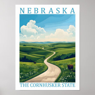 Nebraska de Cornhusker State USA Travel Place Poster