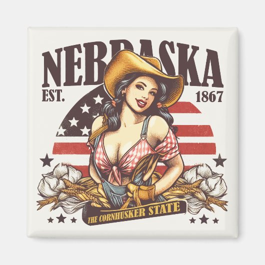 Nebraska, de staat Cornhusker Magneet (Voorkant)