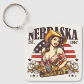 Nebraska, de staat Cornhusker Sleutelhanger (Voorkant)