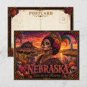 Nebraska Día de los Muertos Retro Briefkaart (Voorkant / Achterkant)