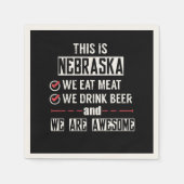 Nebraska Eat Meat Drink Bier Geweldige Servetten (Voorkant)
