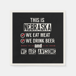 Nebraska Eat Meat Drink Bier Geweldige Servetten