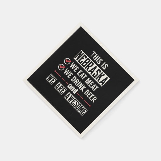 Nebraska Eat Meat Drink Bier Geweldige Servetten (Hoek)