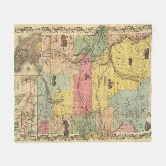 Nebraska en Kansas 2 Fleece Deken (Voorkant (Horizontaal))