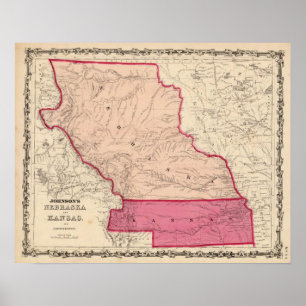 Nebraska en Kansas Poster