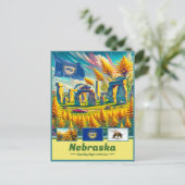 Nebraska Essence Vibrant Landmark Briefkaart (Staand voorkant)
