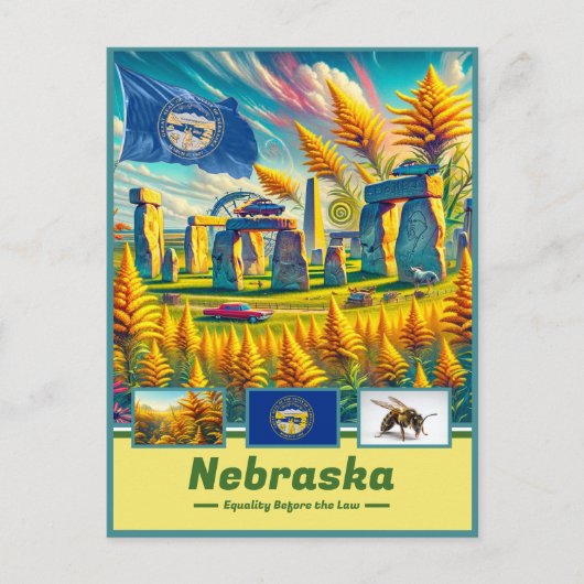Nebraska Essence Vibrant Landmark Briefkaart (Voorkant)