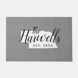 Nebraska Family Monogram State Doormat Deurmat