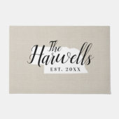 Nebraska Family Monogram State Doormat Deurmat (Voorkant)