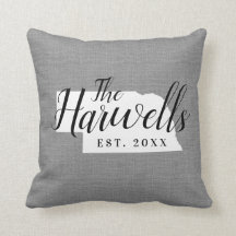 Nebraska Family Monogram State Sierkussen