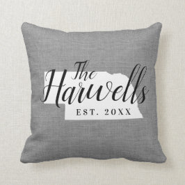 Nebraska Family Monogram State Sierkussen