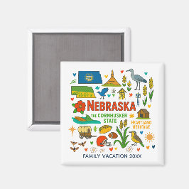 Nebraska Family Trip Keepsake Custom Magneet