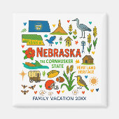 Nebraska Family Trip Keepsake Custom Magneet (Voorkant)