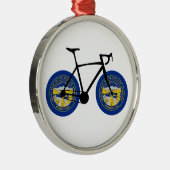 Nebraska Flag Cycling Metalen Ornament (Rechts)