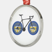 Nebraska Flag Cycling Metalen Ornament (Links)