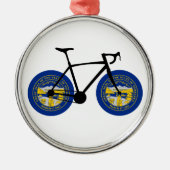 Nebraska Flag Cycling Metalen Ornament (Voorkant)