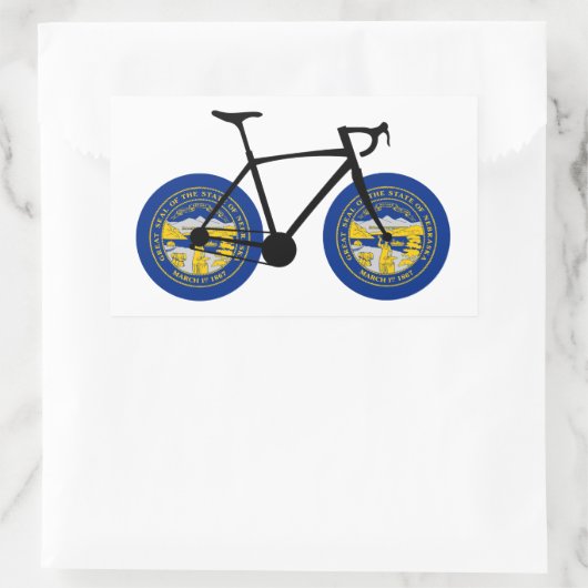 Nebraska Flag Cycling Rechthoekige Sticker (Tas)