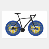 Nebraska Flag Cycling Rechthoekige Sticker (Voorkant)