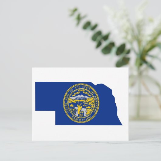 Nebraska Flag Map Briefkaart (Staand voorkant)
