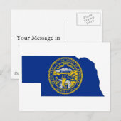 Nebraska Flag Map Briefkaart (Voorkant / Achterkant)