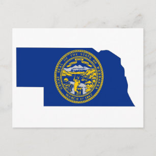 Nebraska Flag Map Briefkaart