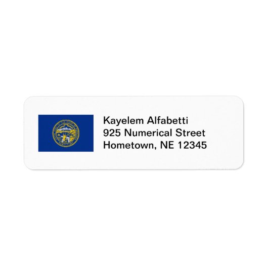 Nebraska Flag Return Address Label (Voorkant)