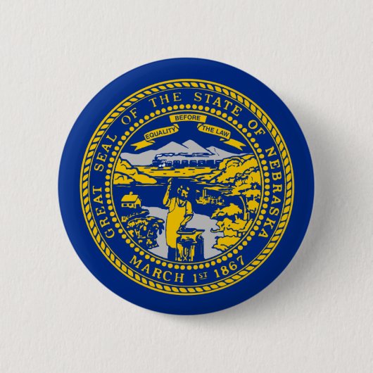 Nebraska Flag Ronde Button 5,7 Cm (Voorkant)