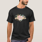 Nebraska Floral Heart Roze Waterverf Rozen Moeder T-shirt (Voorkant)