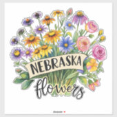 Nebraska Flowers - Nebraska Wild Flowers Bloom Sticker (Vel)