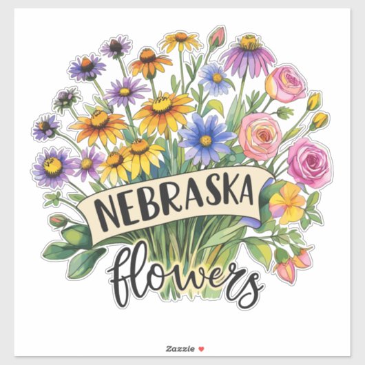 Nebraska Flowers - Nebraska Wild Flowers Bloom Sticker (Vel)