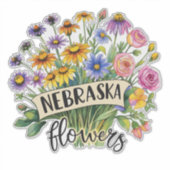 Nebraska Flowers - Nebraska Wild Flowers Bloom Sticker (Voorkant)