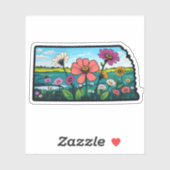 Nebraska Flowers - Nebraska Wild Flowers Sticker (Vel)