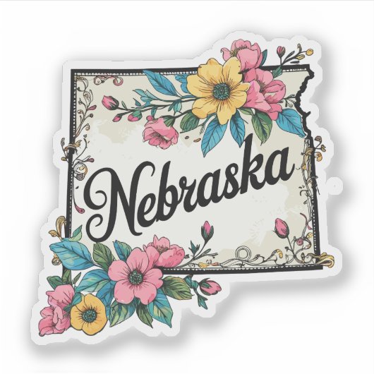 Nebraska Flowers - Wild Flowers Nebraska Sticker (Voorkant)