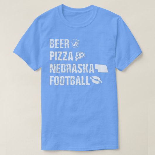 Nebraska Football Lover Gift Beer Pizza Nebraska T-shirt (Design voorkant)