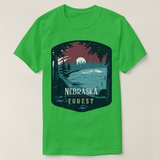 Nebraska Forest Camping Hiking and Backpackaging t T-shirt (Design voorkant)
